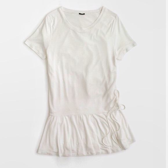 J. Crew Tops - J.Crew White Gathered T-shirt